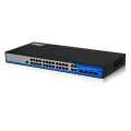 24 port 10/100/1000M poe with 4 gigabit sfp ethernet network switch with web managed